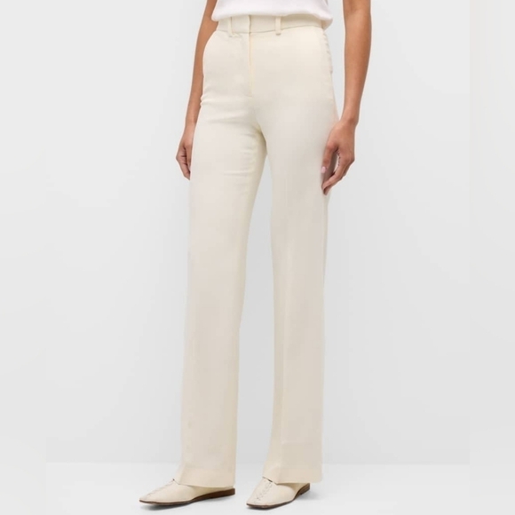 Joseph Mid-Rise Straight-Leg Cady Pants - Picture 4 of 13